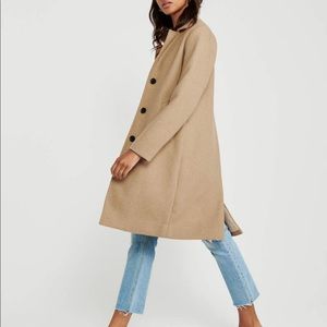Abercrombie Wool Blend Dad Coat (Camel)
